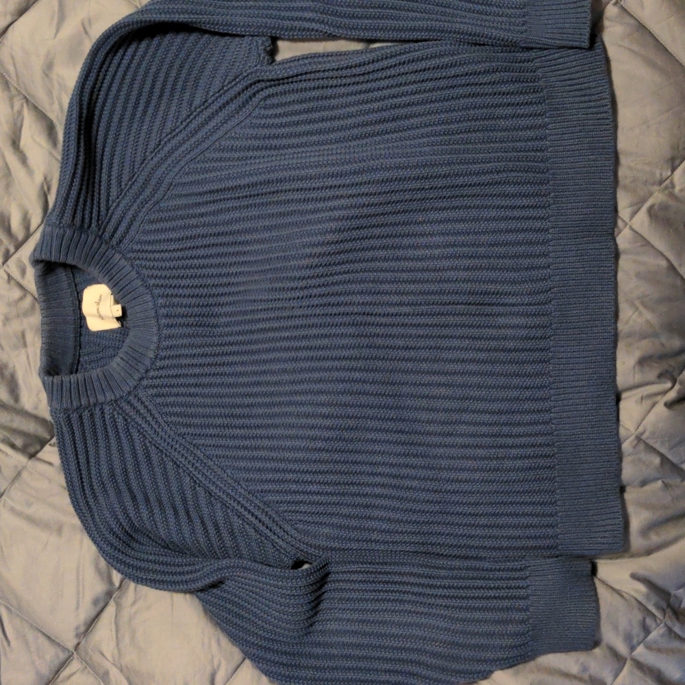 Steven Alan Blue Ribbed Sweater Small